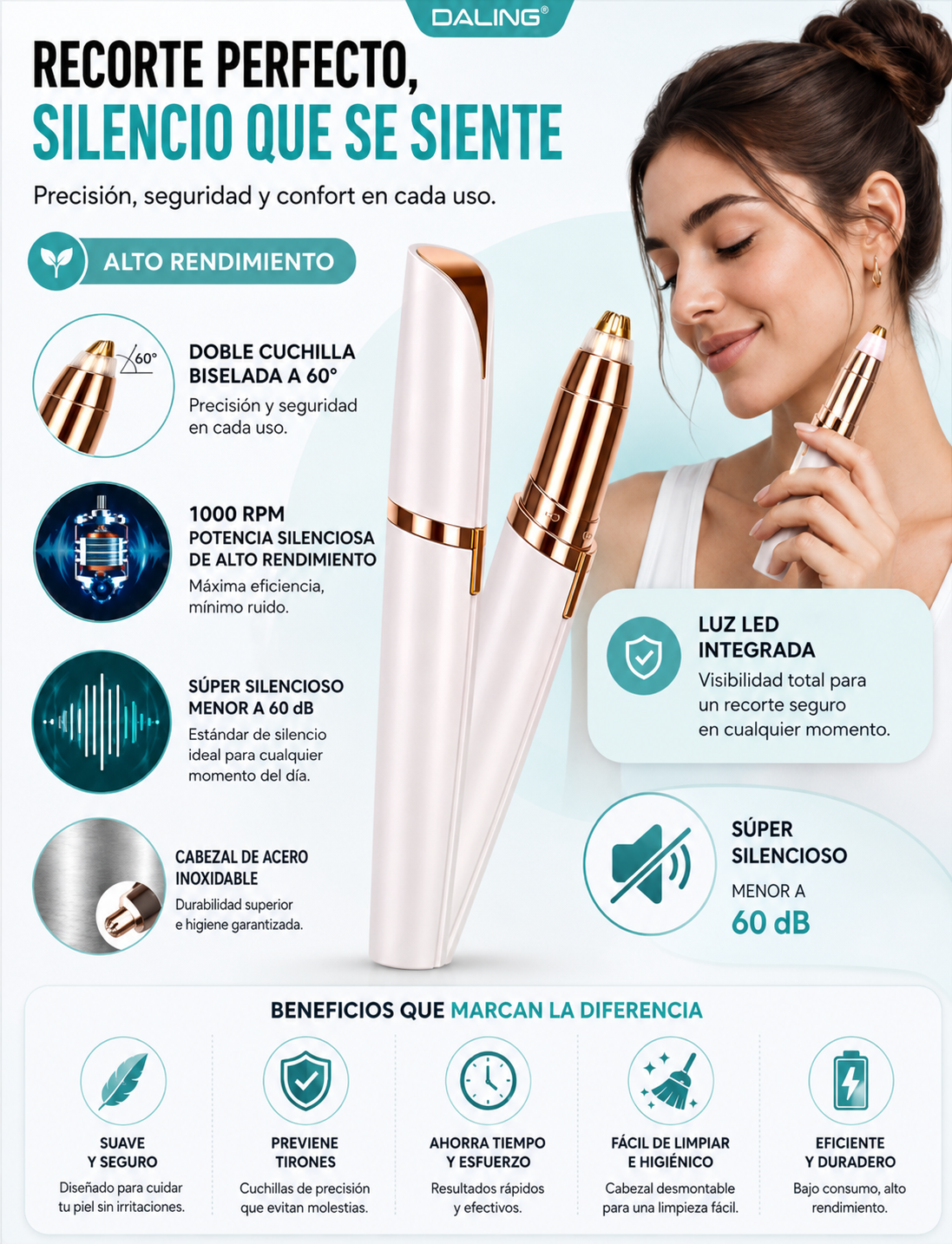 Daling Trim Pro™ – Depiladora facial