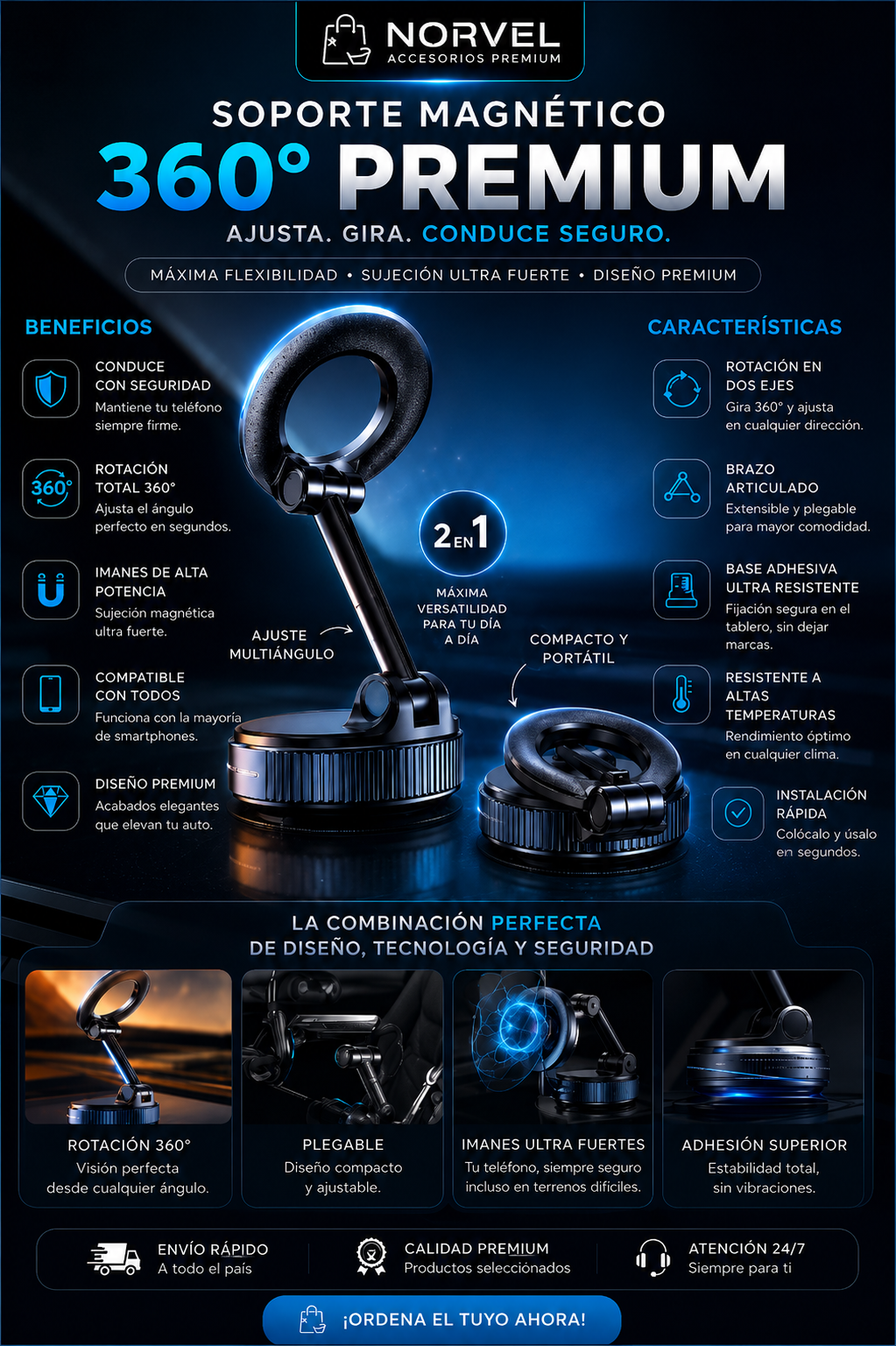 MagGrip Pro™ | Soporte Magnético 360°